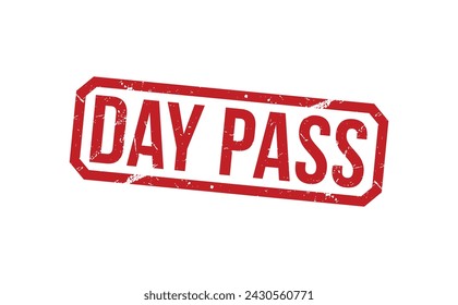 Day Pass Red Rubber Stamp vector design.