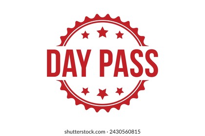 Diseño de vector de sello de goma roja Day Pass.