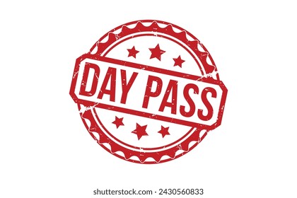 Diseño de vector de sello de goma roja Day Pass.