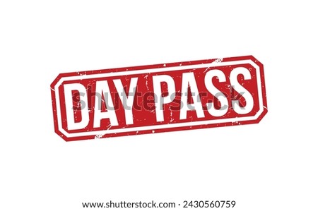 Day Pass Red Rubber Stamp vector design.