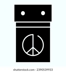 Day peace calendar solid icon. Pacific calendar vector illustration isolated on white. Calendar page with peace day glyph style design, designed for web and app. Eps 10