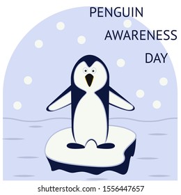 Day of the penguin concept. Vector image of a penguin