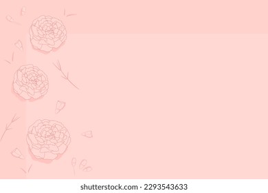 
Mother’s day Pink carnation background banner with copy space designs for Valentine wedding birthday party invitation. Cute flowers vector illustrations.