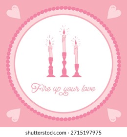 
Valentine’s Day Pink Vector Postcard. Pink love, Romantic Borders.