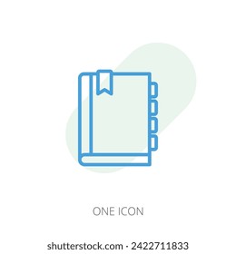 Day planner blue line icon, vector best line icon on white background , EPS 10