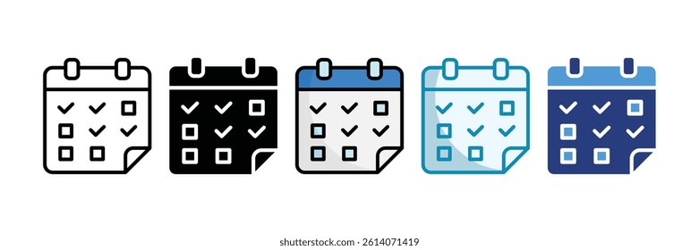 Day Planner Icon Set Multiple Style Collection