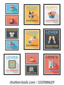 ValentineÃ?Â¢??s Day poster flat banner design flat background set, eps10