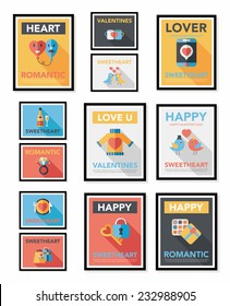ValentineÃ?Â¢??s Day poster flat banner design flat background set, eps10