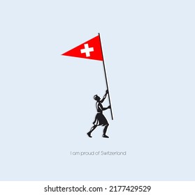 day of pride in your country. A beautiful postcard for any projects. Switzerland