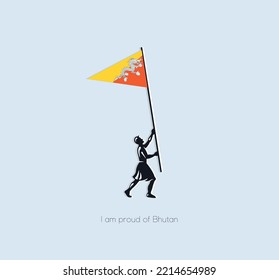 day of pride in your country. A beautiful postcard for any projects. Bhutan