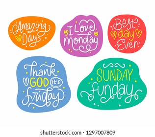 Day quote badge collection . printable for sticker
