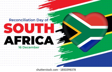 The Day Of Reconciliation Is A Public Holiday In South Africa. December 16th. The Intention Is To Celebrate The End Of Apartheid And Foster Reconciliation Between Different Racial Groups. Vector.