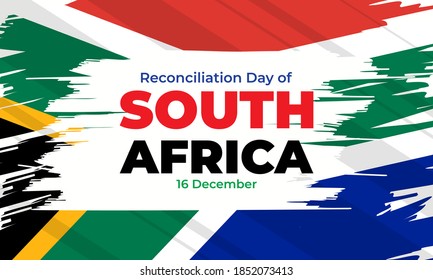 The Day Of Reconciliation Is A Public Holiday In South Africa. December 16th. The Intention Is To Celebrate The End Of Apartheid And Foster Reconciliation Between Different Racial Groups. Vector.