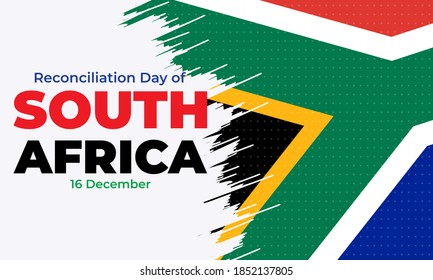 The Day Of Reconciliation Is A Public Holiday In South Africa. December 16th. The Intention Is To Celebrate The End Of Apartheid And Foster Reconciliation Between Different Racial Groups. Vector.