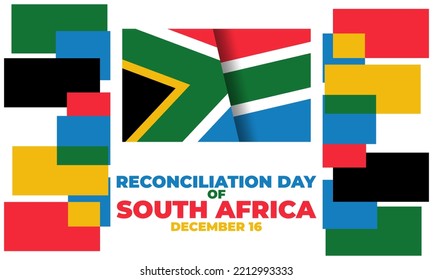 The Day Of Reconciliation Is A Public Holiday In South Africa. December 16th. The Intention Is To Celebrate The End Of Apartheid And Foster Reconciliation Between Different Racial Groups. Vector.