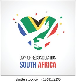 Day Of Reconciliation South Africa Flag With Love Hug