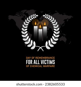 Day Of Remembrance For All Victims Of Chemical Warfare Background Vector illustration