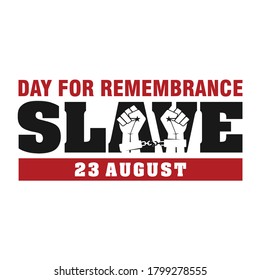 Tag der Erinnerung Slave. 23. August. Vektorgrafik und Poster.
