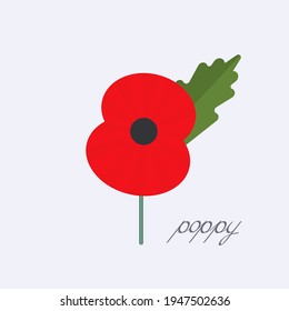 Day of Remembrance for the Victims of World War II. poppy symbol of memory. vector illustration isolated on white background