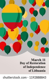 Day of Restoration of Independence of Lithuania vector illustration. Suitable for greeting card, poster and banner. 