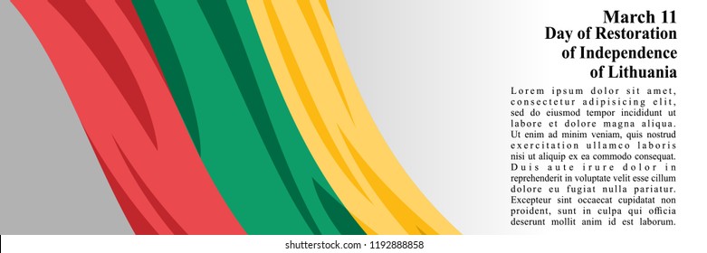 Day of Restoration of Independence of Lithuania vector illustration. Suitable for greeting card, poster and banner. 