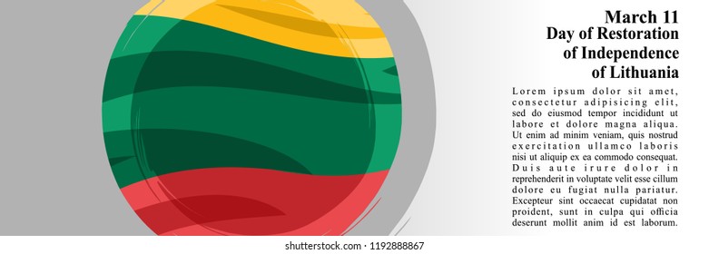 Day of Restoration of Independence of Lithuania vector illustration. Suitable for greeting card, poster and banner. 
