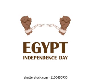 Day revolution in Egypt. July 23rd. National independence day in Africa. Hand break the chains, the shackles. Hand drawn sketch style on white background. Vector illustration. a poster template