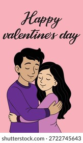 Pareja romántica del día de San Valentín rodeada de partículas brillantes y luces de estrellas, diseño de Vector