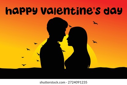 Valentinstag romantisches Paar umgeben von leuchtenden Teilchen und Sternenlichtern, Vektordesign	