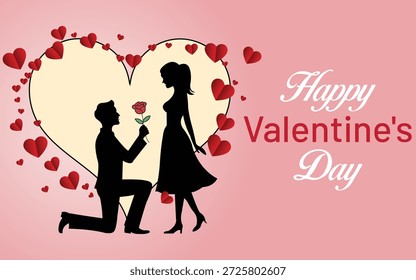 Valentinstag romantisches Paar umgeben von leuchtenden Teilchen und Sternenlichtern, Vektordesign	