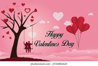 Valentine’s day romantic couple surrounded by shining particles and star lights, vector design	