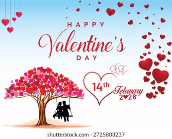 Pareja romántica del día de San Valentín rodeada de partículas brillantes y luces de estrellas, diseño de Vector	