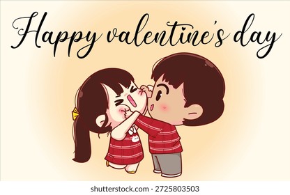 Valentine’s day romantic couple surrounded by shining particles and star lights, vector design	