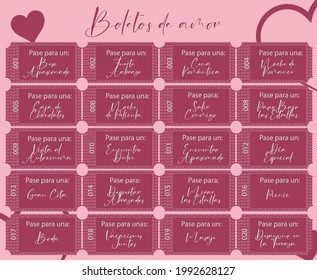 Valentinstag romantische Tickets, Vektorgrafik