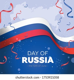 Day of Russia, Russian flag, balloons, the national Russian holiday, celebration of Independence day