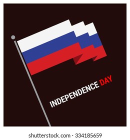 The Day of Russia, Vector Russian Independence Day Celebrating 7 November Celebration Card. 3d Waving Flag. Illustration