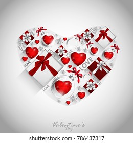 Valentine’s Day sale background with heart. Vector illustration. Wallpaper, flyers, invitation, posters,brochure, banner, Card.