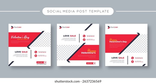 Valentine’s Day Sale Social Media Banner Template – Editable Vector Design for Romantic Promo, Gift Discount, and Love-Themed Marketing Post