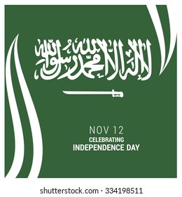 The Day of Saudi Arabia, Vector Saudi Arabian Independence Day Celebrating 12 November Celebration Card. Abstract white lines background. Illustration