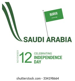 The Day of Saudi Arabia, Vector Saudi Arabian Independence Day Celebrating 12 November Celebration Card. Creative lines background and typography. Illustration The Day of Saudi Arabia, Vector Saudi Arabian Independence Day Celebrating 12 November Celebration Card. Creative lines background and typography. Illustration