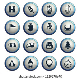 day of scouts vector icons for web and user interface design