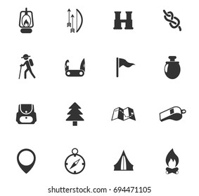 day of scouts vector icons for web and user interface design