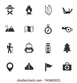 Día de exploraciones iconos vectoriales para sus ideas creativas