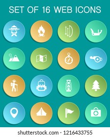 day of scouts web icons on colorful round buttons