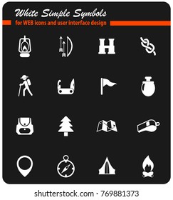 day of scouts white vector icons for web and user interface design