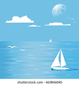 day at sea, eps10 vector