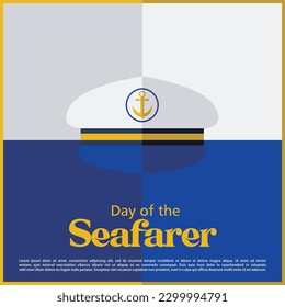 Day of the Seafarer. June 25. Holiday concept. Template for background, banner, card, poster with text inscription.