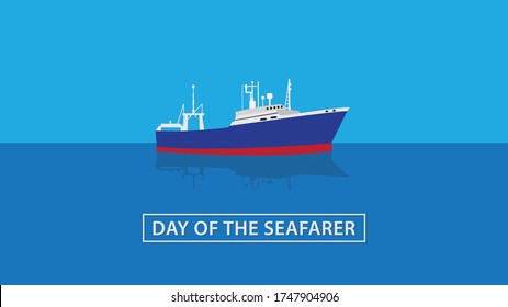 Day Of The Seafarer. Vector Illustration