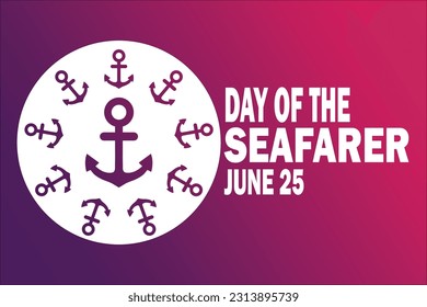 Ilustración De Diseño De Plantilla De Vector Marítimo Día Del Vector. 25 de junio. Adecuado para tarjeta de saludo, afiche y banner
