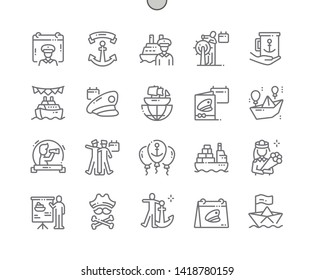 Day of the Seafarer Well-crafted Pixel Perfect Vector Thin Line Icons 30 2x Grid for Web Graphics and Apps. Simple Minimal Pictogram